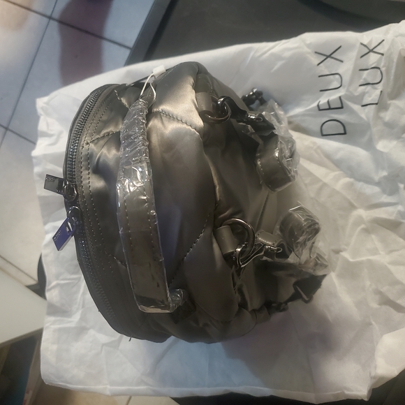 Deux Lux Silver Backpack Sleek and Modern - Picture 5 of 7